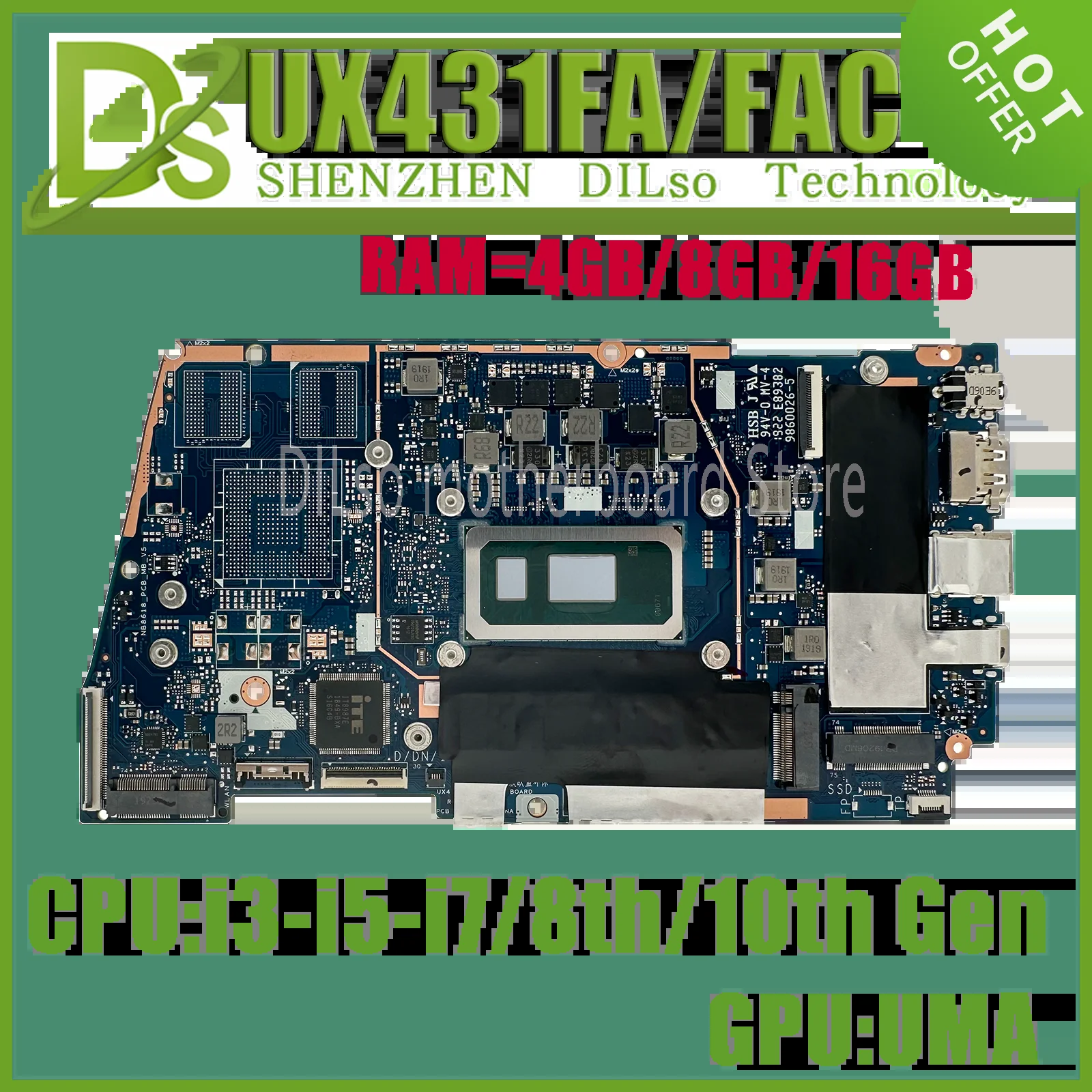 KEFU UX431FA Ʈ , ASUS ZenBook-14 UX431FAC UX431FN UX431FLC κ I3 I5 I7 10  4GB, 8GB, 16GB RAM